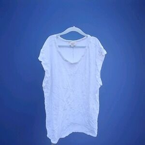 LOFT Women's Vintage‎ Wash Soft White  Top Size Large
